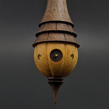 Load image into Gallery viewer, Pumpkin wee folk spindle in osage orange and walnut