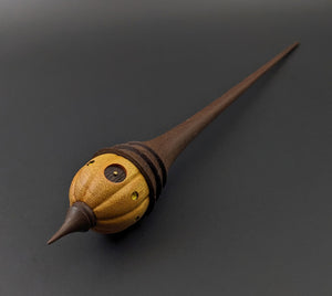 Pumpkin wee folk spindle in osage orange and walnut