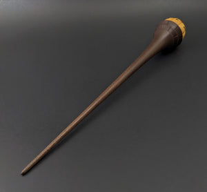 Pumpkin wee folk spindle in osage orange and walnut