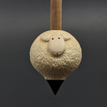 Load image into Gallery viewer, Sheep support spindle in holly and walnut