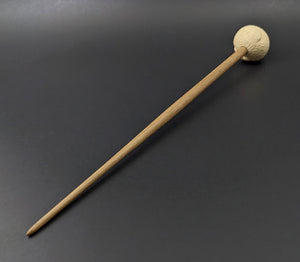 Sheep support spindle in holly and walnut
