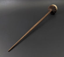 Load image into Gallery viewer, Acorn support spindle in birdseye maple and walnut
