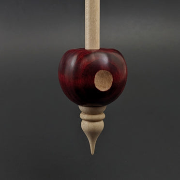 Bead spindle in hand dyed maple and curly maple
