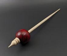 Load image into Gallery viewer, Bead spindle in hand dyed maple and curly maple