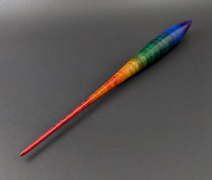Phang spindle in hand dyed curly maple