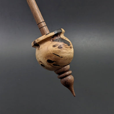 Cauldron spindle in mappa burl and walnut
