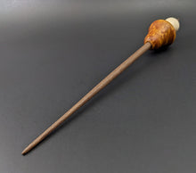 Load image into Gallery viewer, Mushroom support spindle in hand dyed birdseye maple, holly, and walnut