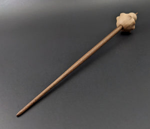 Mushroom support spindle in maple and walnut