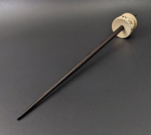 Load image into Gallery viewer, Teacup spindle in holly and ebonized walnut