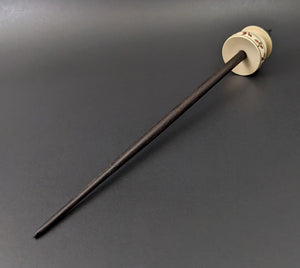 Teacup spindle in holly and ebonized walnut