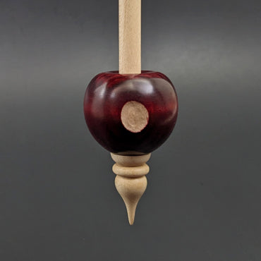 Bead spindle in hand dyed maple and curly maple