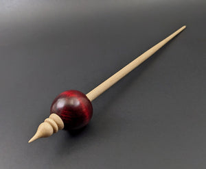 Bead spindle in hand dyed maple and curly maple