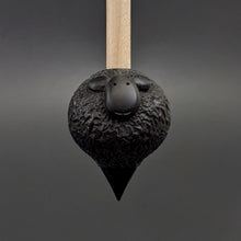 Load image into Gallery viewer, Sheep support spindle in African blackwood and curly maple