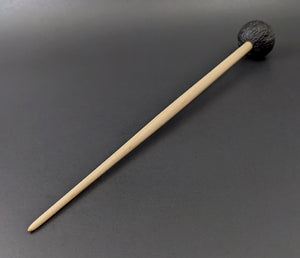 Sheep support spindle in African blackwood and curly maple