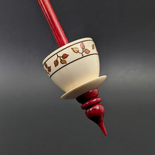 Load image into Gallery viewer, Teacup spindle in holly and hand dyed curly maple