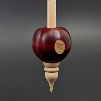 Bead spindle in hand dyed maple and curly maple