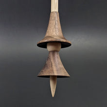 Load image into Gallery viewer, Witch spindle in walnut and curly maple (&lt;font color=&quot;red&quot;&lt;b&gt;RESERVED&lt;/b&gt;&lt;/font&gt; for Alice)