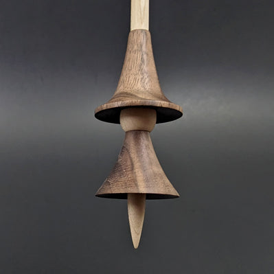 Witch spindle in walnut and curly maple (<font color=