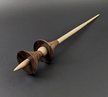 Load image into Gallery viewer, Witch spindle in walnut and curly maple (&lt;font color=&quot;red&quot;&lt;b&gt;RESERVED&lt;/b&gt;&lt;/font&gt; for Alice)