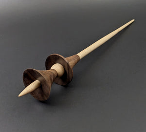 Witch spindle in walnut and curly maple (<font color="red"<b>RESERVED</b></font> for Alice)
