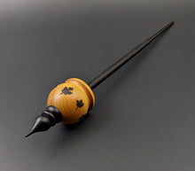 Load image into Gallery viewer, Cauldron spindle in osage orange and ebonized walnut
