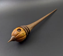 Load image into Gallery viewer, Pumpkin wee folk spindle in osage orange and walnut