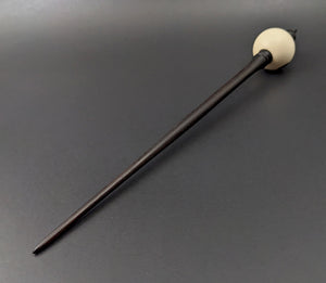Bead spindle in holly and ebonized walnut