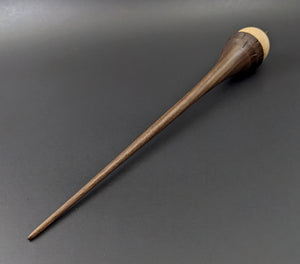 Birdhouse spindle in birdseye maple and walnut
