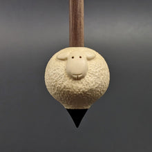Load image into Gallery viewer, Sheep support spindle in holly and walnut