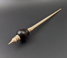 Load image into Gallery viewer, Bird bead spindle in African blackwood and curly maple