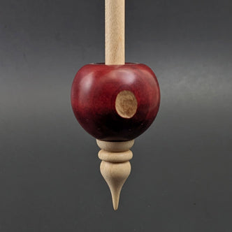 Bead spindle in hand dyed maple and curly maple