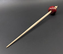 Load image into Gallery viewer, Bead spindle in hand dyed maple and curly maple