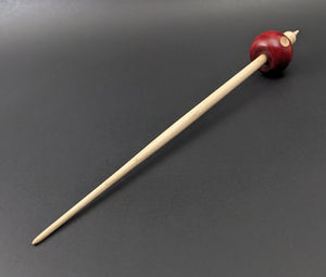 Bead spindle in hand dyed maple and curly maple