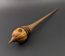 Load image into Gallery viewer, Pumpkin wee folk spindle in osage orange and walnut