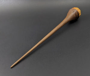 Pumpkin wee folk spindle in osage orange and walnut