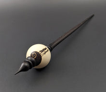 Load image into Gallery viewer, Bead spindle in holly and ebonized walnut