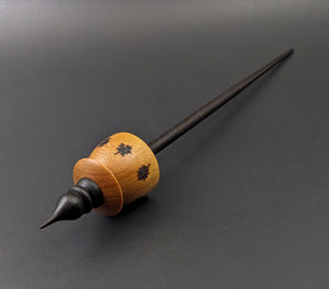 Teacup spindle in osage orange and ebonized walnut