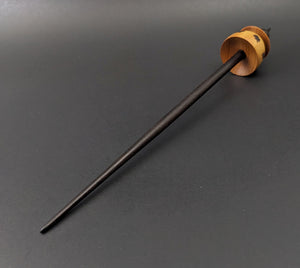 Teacup spindle in osage orange and ebonized walnut