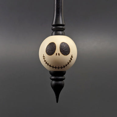 Bead spindle in holly and ebonized walnut