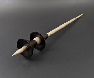 Witch spindle in ebonized walnut and curly maple