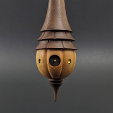 Load image into Gallery viewer, Pumpkin wee folk spindle in osage orange and walnut