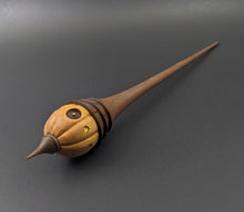 Load image into Gallery viewer, Pumpkin wee folk spindle in osage orange and walnut