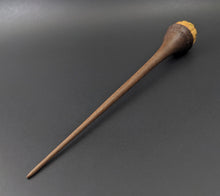 Load image into Gallery viewer, Pumpkin wee folk spindle in osage orange and walnut