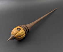 Load image into Gallery viewer, Pumpkin wee folk spindle in osage orange and walnut