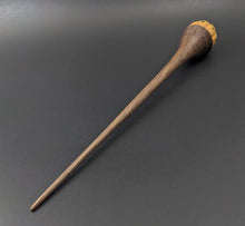 Load image into Gallery viewer, Pumpkin wee folk spindle in osage orange and walnut