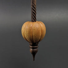 Load image into Gallery viewer, Pumpkin bead spindle in osage orange and walnut