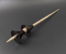 Load image into Gallery viewer, Witch spindle in ebonized walnut and curly maple