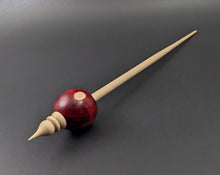 Load image into Gallery viewer, Bead spindle in hand dyed maple and curly maple