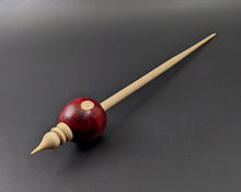 Load image into Gallery viewer, Bead spindle in hand dyed maple and curly maple
