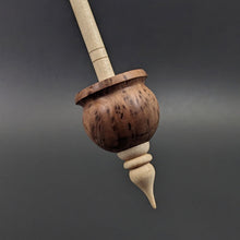 Load image into Gallery viewer, Cauldron spindle in redwood lace burl and curly maple
